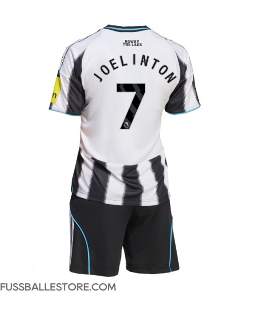 Günstige Newcastle United Joelinton #7 Heimtrikotsatz Kinder 2025-26 Kurzarm (+ Kurze Hosen)
